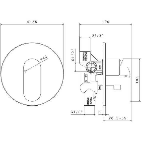 Смеситель для ванны Kerama Marazzi Piano 69370KM.21.018 - фото 2