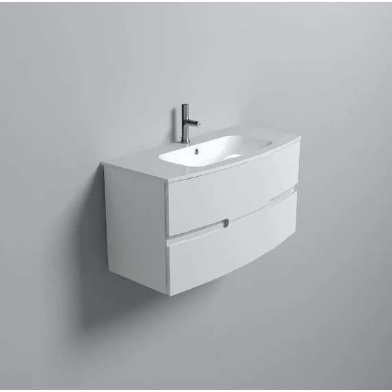 Тумба подвесная с раковиной Jacob Delafon Nona 100 см EB1889RU-G1C (стеклянная раковина) - фото 2