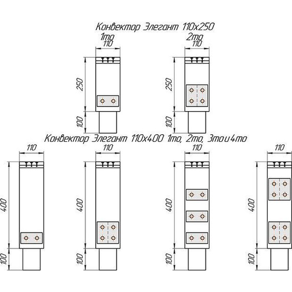 Напольный конвектор KZTO Элегант 4то 1500х400 мм - фото 12