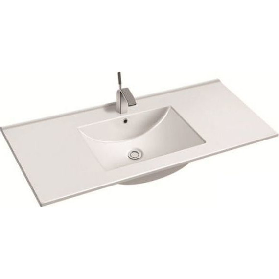 Тумба подвесная с раковиной Mirsant Ultra 100 см (раковина Next 100), белый матовый - фото 2