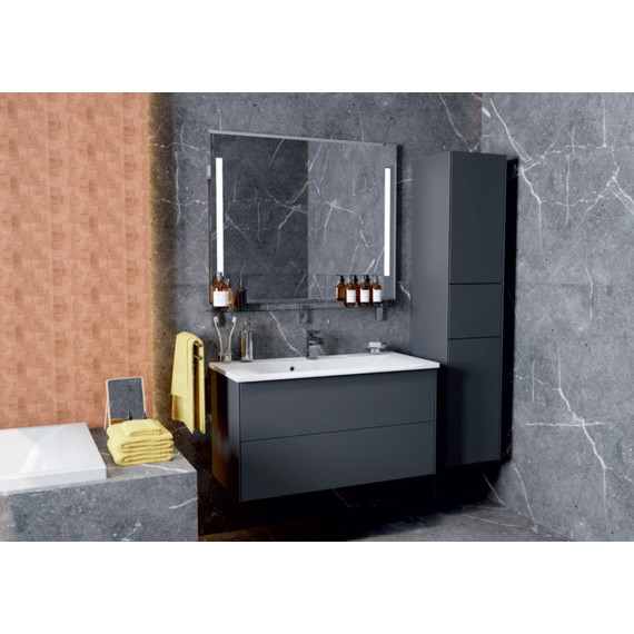 Пенал подвесной Mirsant Ultra 35 см (универсальный) серый матовый - фото 3