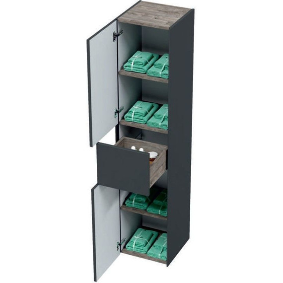 Пенал подвесной Mirsant Ultra 35 см (универсальный) серый матовый - фото 2