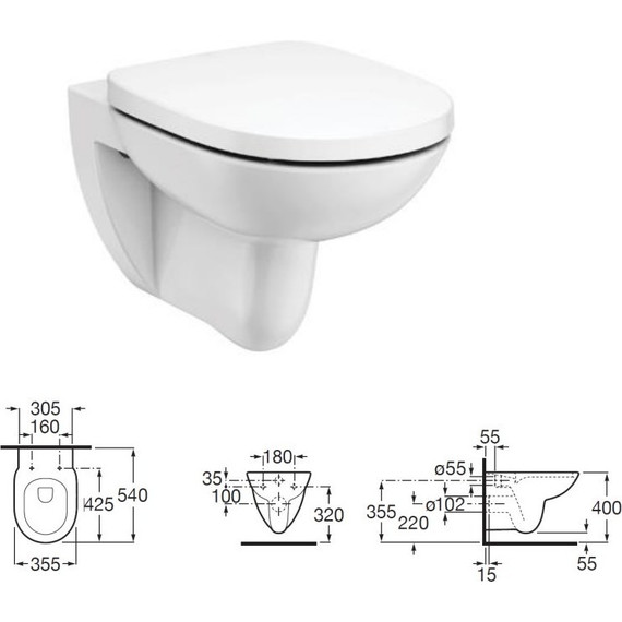 Инсталляция с подвесным унитазом Roca Debba Round Rimless Pack 893104980 (без кнопки смыва) - фото, картинка 2 Инсталляция с подвесным унитазом Roca Debba Round Rimless Pack 893104980 (без кнопки смыва) - фото 2