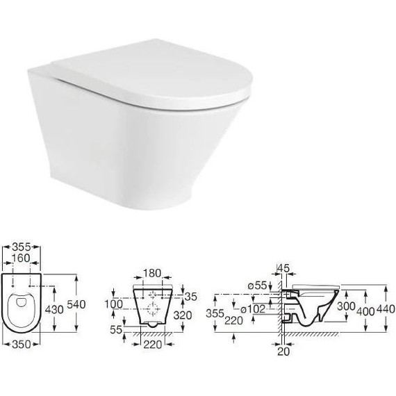 Инсталляция с подвесным унитазом Roca The Gap Round Rimless Pack 893105000 (без кнопки смыва) - фото, картинка 2 Инсталляция с подвесным унитазом Roca The Gap Round Rimless Pack 893105000 (без кнопки смыва) - фото 2