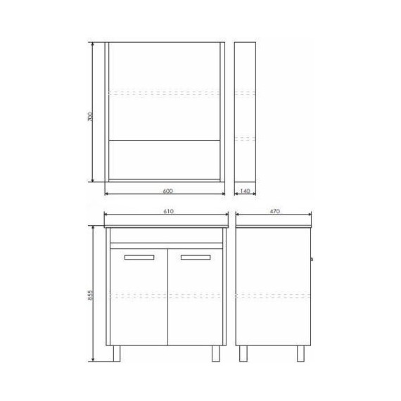 Тумба напольная с раковиной Comforty Марио 60 см, дуб дымчатый - фото 9