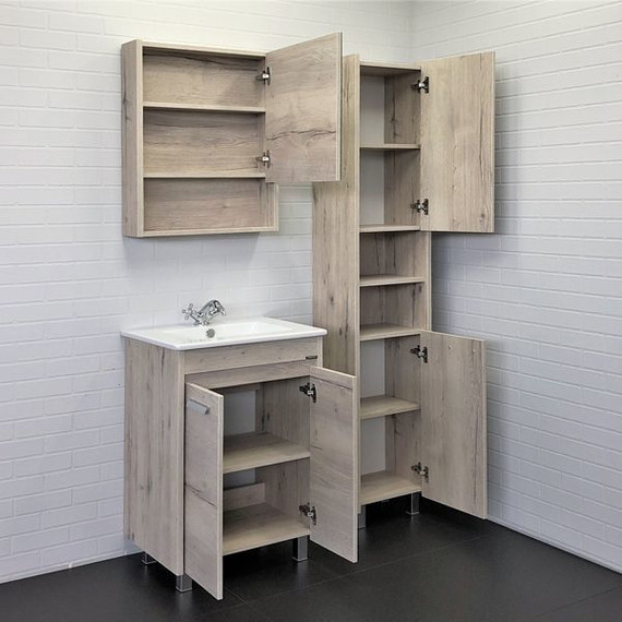 Тумба напольная с раковиной Comforty Марио 60 см, дуб дымчатый - фото 7