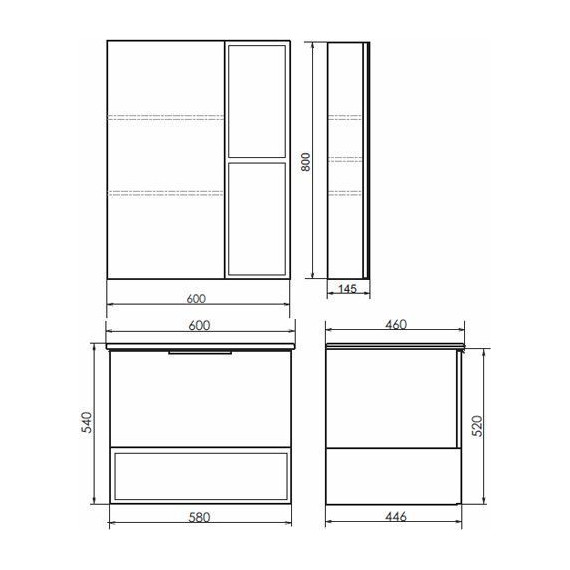 Зеркало-шкаф Comforty Франкфурт 60 см, бетон светлый - фото 10