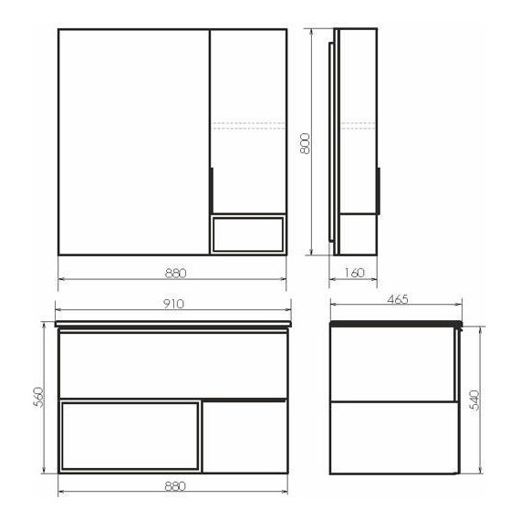 Тумба подвесная с раковиной Comforty Франкфурт 90 см (раковина 90E чёрная), бетон светлый - фото 7