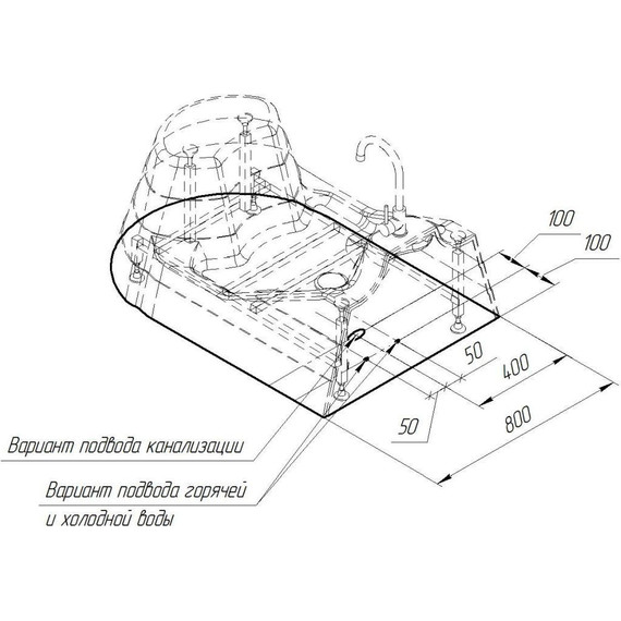 Ванна акриловая для омовения Радомир Вуду 120x80 см (в комплекте каркас и сифон) - фото, картинка 4 Ванна акриловая для омовения Радомир Вуду 120x80 см (в комплекте каркас и сифон) - фото 4