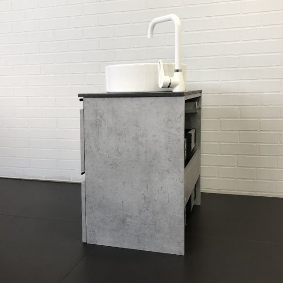 Тумба подвесная с раковиной Comforty Эдинбург 60-2 см (раковина 9111), бетон светлый - фото 4