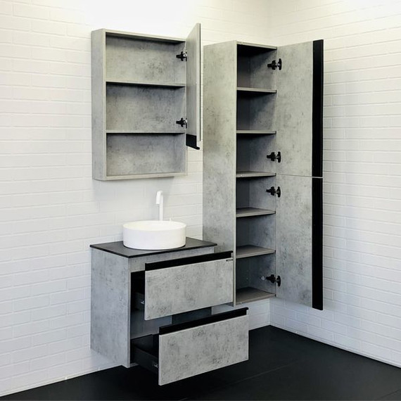 Тумба подвесная с раковиной Comforty Эдинбург 60-2 см (раковина 9111), бетон светлый - фото 7