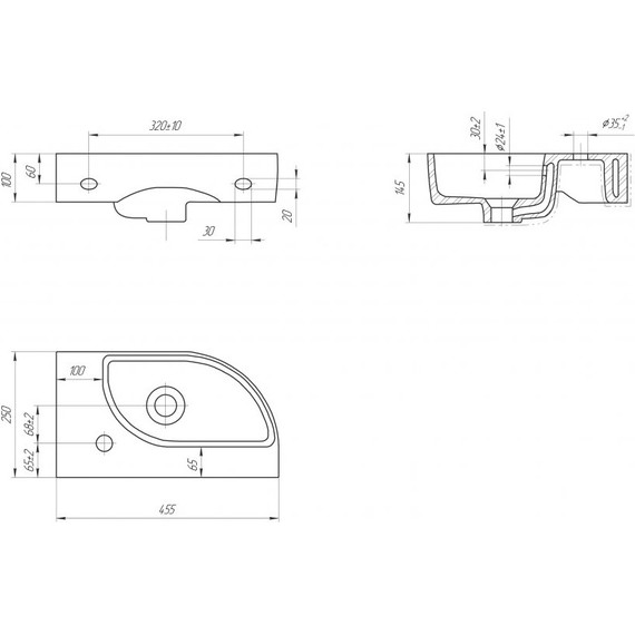 Раковина подвесная Cersanit Cameo 45 см L А63405 - фото, картинка 5 Раковина подвесная Cersanit Cameo 45 см L А63405 - фото 5