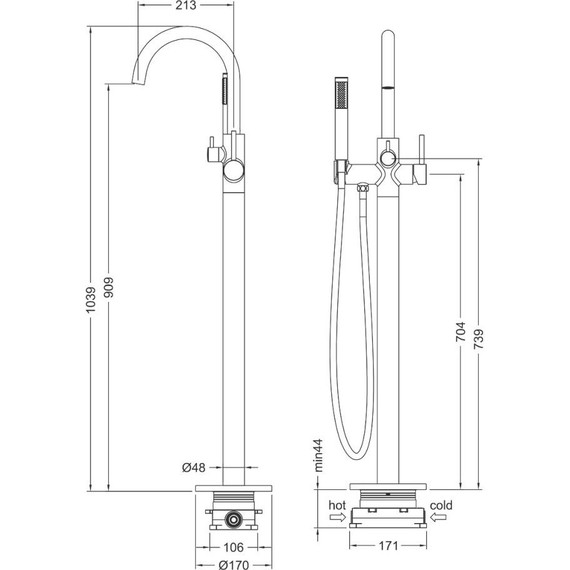 Смеситель для ванны Timo Saona 2310/18Y-CR,черное золото - фото 3