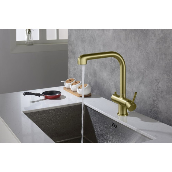 Смеситель для кухни Timo Saona 2346/17FL, золото матовое - фото 2
