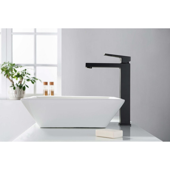 Смеситель для раковины высокий Timo Briana 7111/03F, черный матовый - фото 4