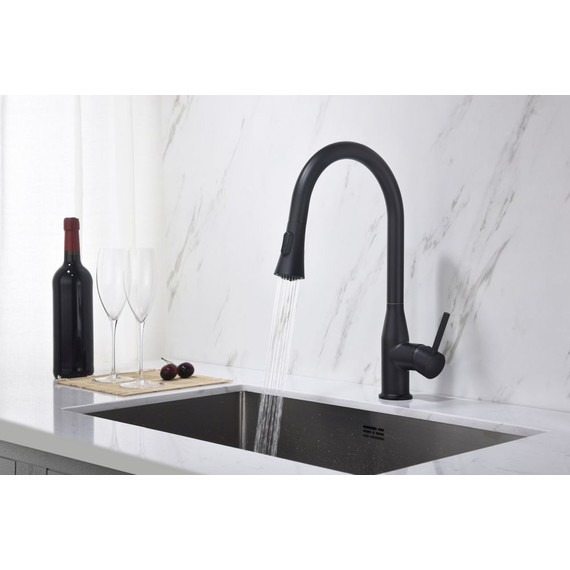 Смеситель для кухни Timo Saona 2336/03FL, черный матовый - фото 2