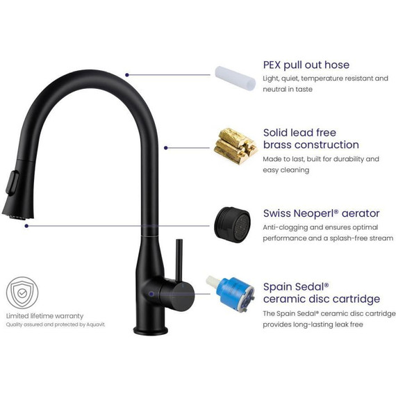 Смеситель для кухни Timo Saona 2336/03FL, черный матовый - фото 12