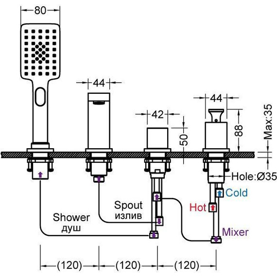Смеситель для ванны Timo Torne 4330/03Y, черный матовый - фото 8