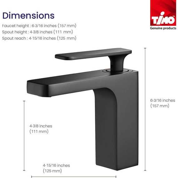 Смеситель для раковины с лейкой для биде Timo Torne 4360/03G, черный матовый - фото 2