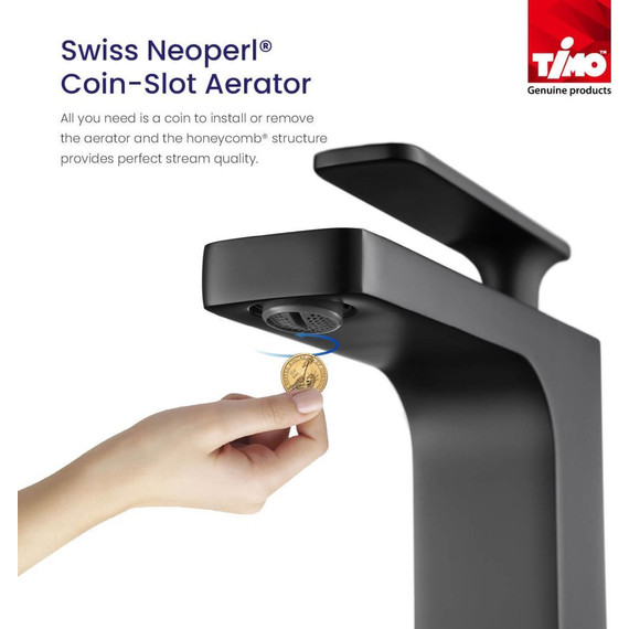 Смеситель для раковины с лейкой для биде Timo Torne 4360/03G, черный матовый - фото 3