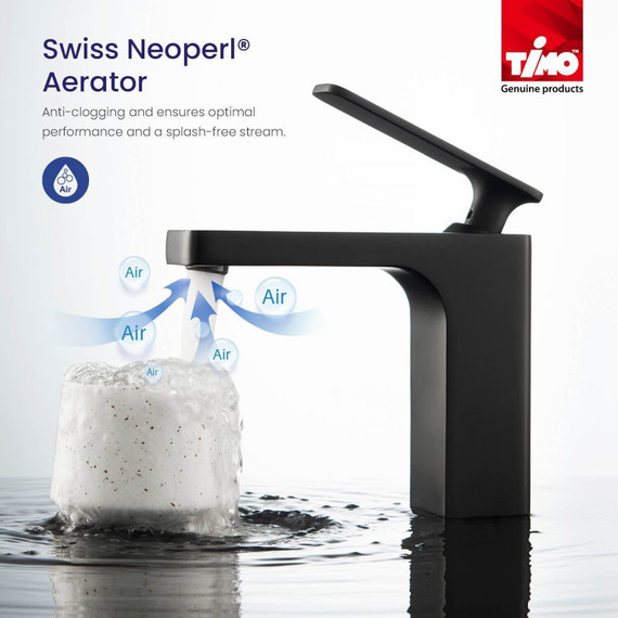 Смеситель для раковины с лейкой для биде Timo Torne 4360/03G, черный матовый - фото 4
