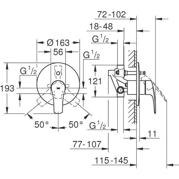 Смеситель для ванны Grohe Eurosmart 2021 33305003 - фото, картинка 4 Смеситель для ванны Grohe Eurosmart 2021 33305003 - фото 4