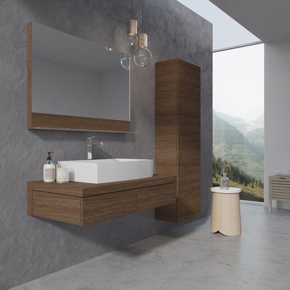 Тумба подвесная со столешницей Ravak Formy 120 см X000001037, орех - фото 3