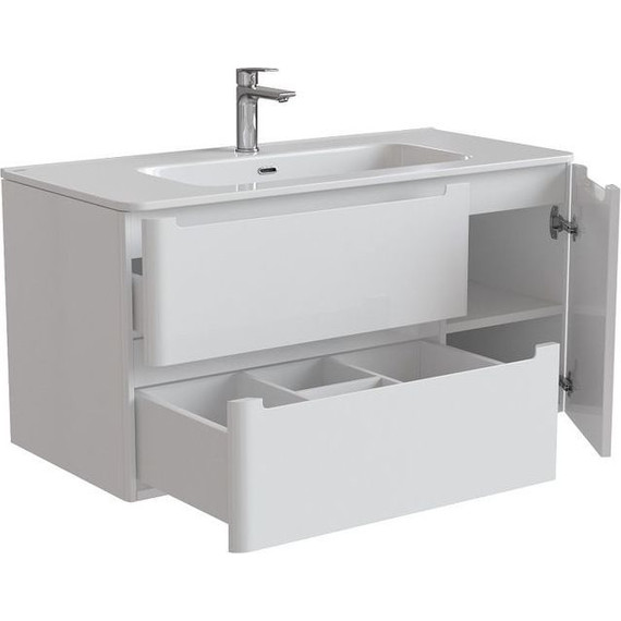 Тумба подвесная с раковиной Iddis Edifice 100 см EDI10W1i95K, белый глянец - фото, картинка 8 Тумба подвесная с раковиной Iddis Edifice 100 см EDI10W1i95K, белый глянец - фото 8