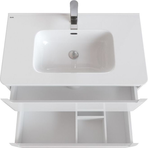 Тумба подвесная с раковиной Iddis Edifice 80 см EDI80W0i95K, белый глянец - фото 8