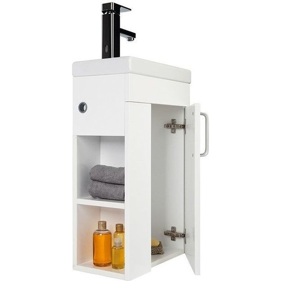 Тумба подвесная с раковиной Iddis Torr 40 см TOR40W1i95K, белый глянец - фото 6