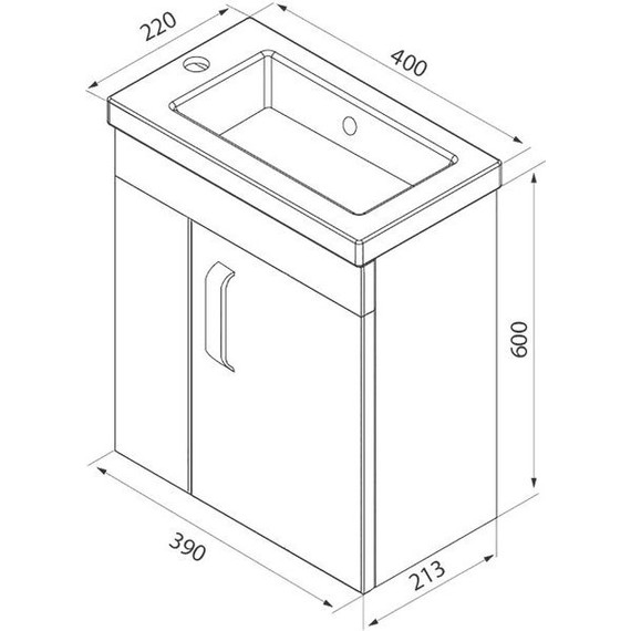 Тумба подвесная с раковиной Iddis Torr 40 см TOR40W1i95K, белый глянец - фото 7
