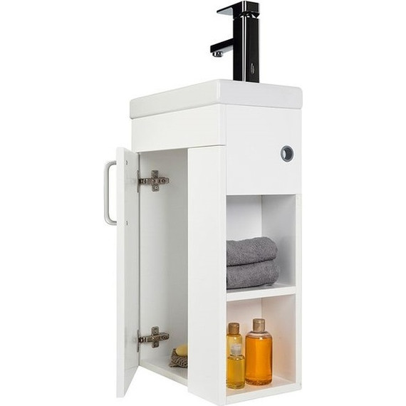 Тумба подвесная с раковиной Iddis Torr 40 см TOR40WRi95K, белый глянец - фото 5