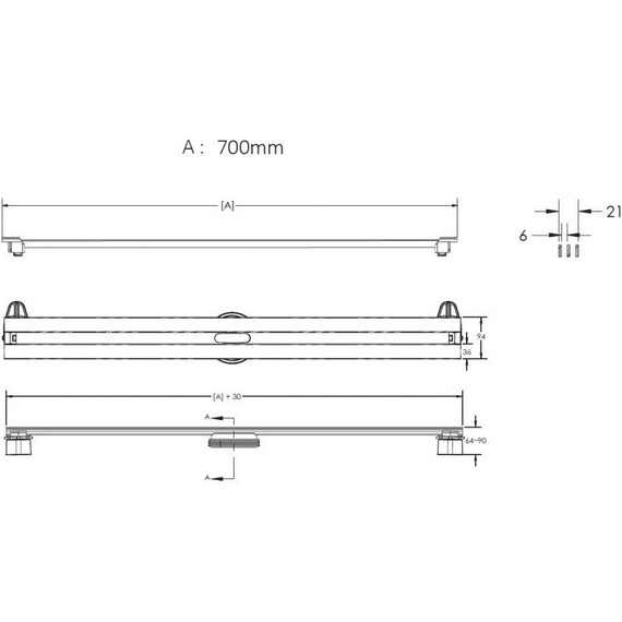 Трап Berges Wasserhaus Super Slim 70 см 092153, нержавеющая сталь, золото глянец - фото 9