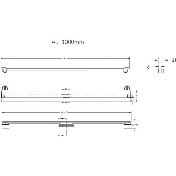 Трап Berges Wasserhaus Super Slim 100 см 092155, нержавеющая сталь, золото глянец - фото 9