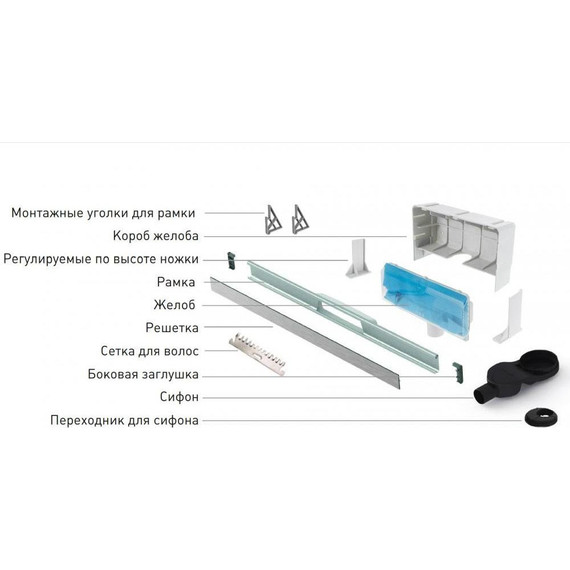 Трап Berges Wasserhaus Wall 100 см 092157, нержавеющая сталь, золото глянец, Цвет производителя: золото глянец, Размер трапа: 1000 - фото 6