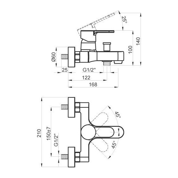 Смеситель для ванны Azario Tevis AZ-15490501 - фото 3