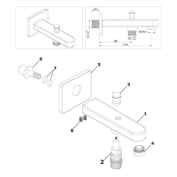 Душевая система для ванны Azario Tevis AZ-15490711 - фото 3