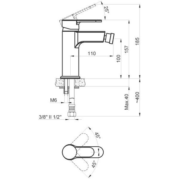 Смеситель для биде Azario Tevis AZ-15496601 - фото, картинка 2 Смеситель для биде Azario Tevis AZ-15496601 - фото 2