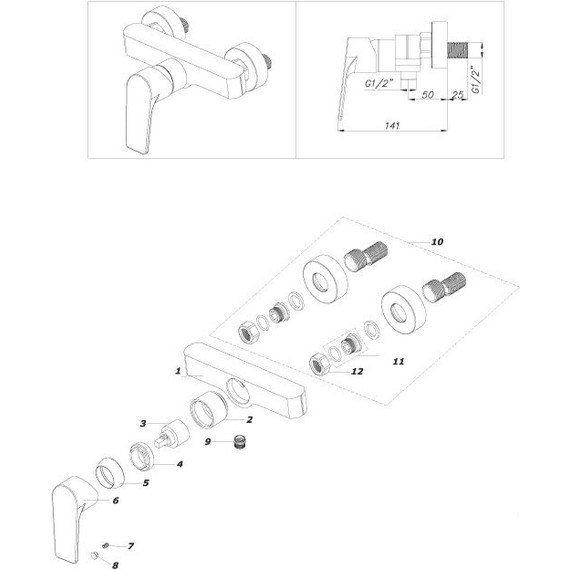 Смеситель для душа Azario Treya AZ-15680621 - фото 2