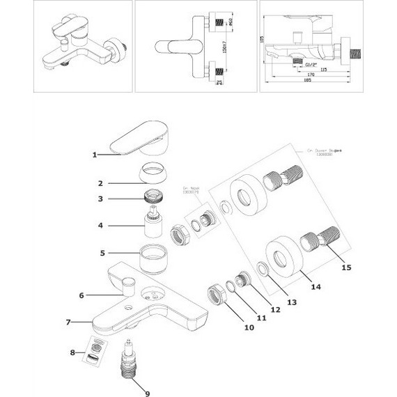 Смеситель для ванны Azario Leya AZ-15920501 - фото 3