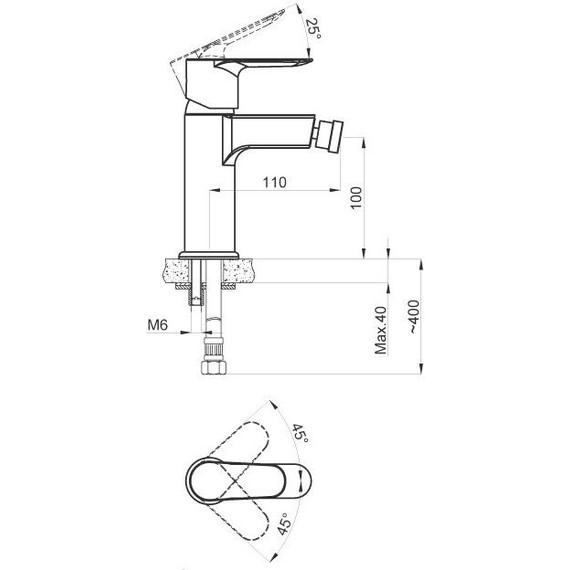 Смеситель для биде Azario Leya AZ-15926601 - фото 2