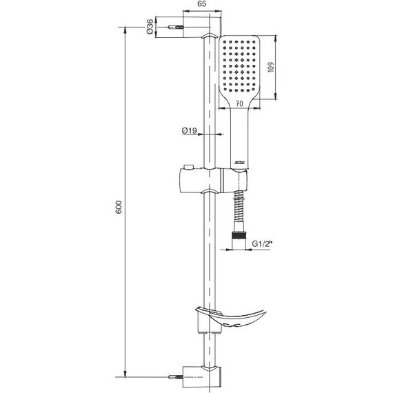 Душевой гарнитур E.C.A. Tiera 102146029C1EX, черный матовый - фото, картинка 4 Душевой гарнитур E.C.A. Tiera 102146029C1EX, черный матовый - фото 4