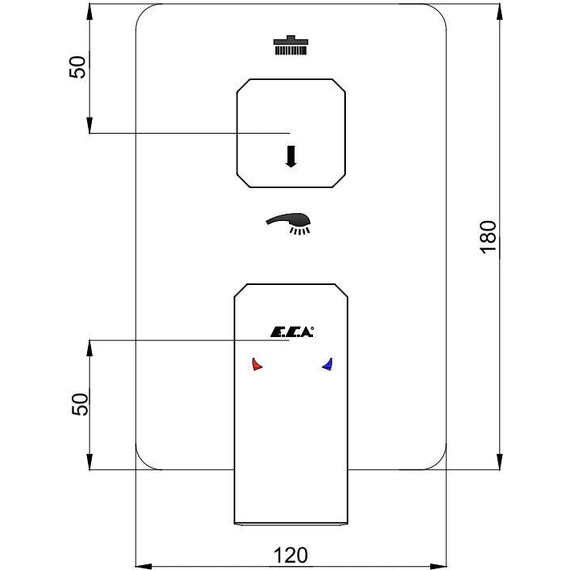 Смеситель для ванны E.C.A. Tiera 102167205C1EX-KDE, черный матовый - фото 2