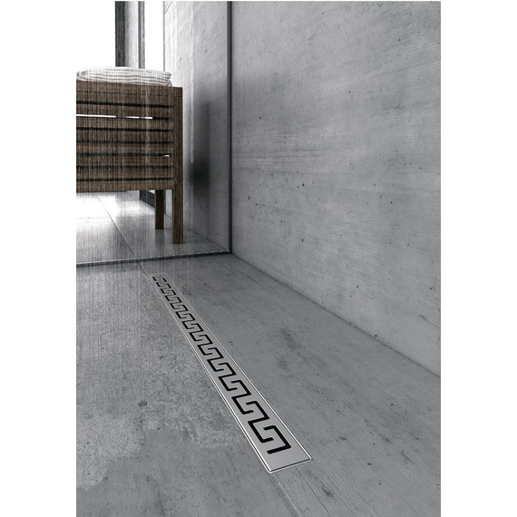 Трап Berges Wasserhaus B1 Antik 80 см 090126, нержавеющая сталь, хром матовый, Цвет производителя: хром матовый, Размер трапа: 800 - фото 2