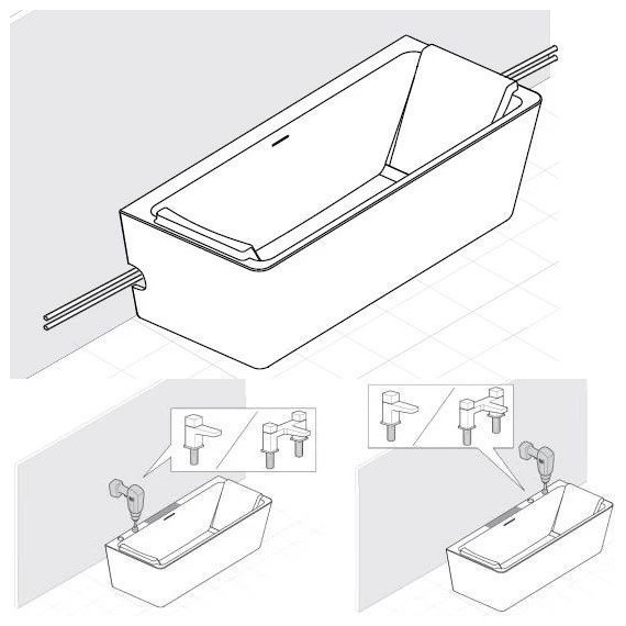 Ванна акриловая Jacob Delafon Reve 180x78 см E6D440-0 с ножками - фото, картинка 8 Ванна акриловая Jacob Delafon Reve 180x78 см E6D440-0 с ножками - фото 8