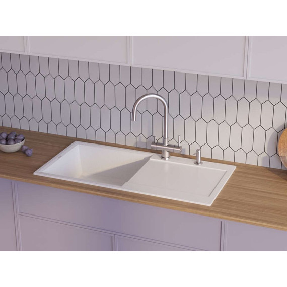 Кухонная мойка Omoikiri Sakaime 100 WH 4993887, белый, Цвет производителя: белый - фото 4