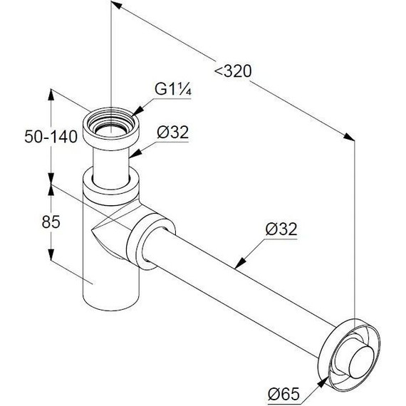 Сифон для умывальника Kludi 1002039-00, черный матовый - фото 2