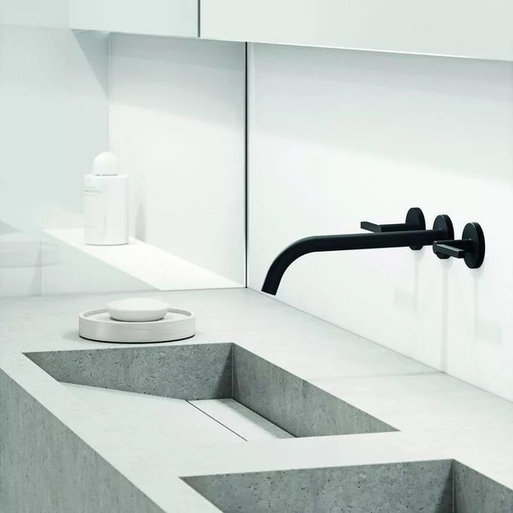 Смеситель для раковины настенный Kludi Nova Fonte 201463915, черный матовый - фото 2