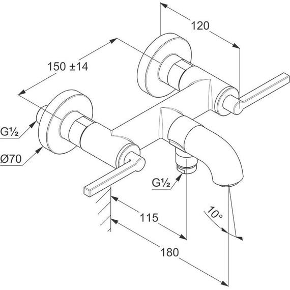 Смеситель для ванны Kludi Nova Fonte 205403915, черный матовый - фото 3