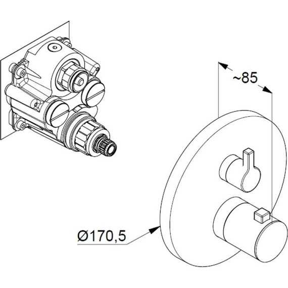 Смеситель для ванны с термостатом Kludi Nova Fonte 208300515 - фото 2